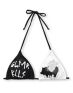 Glamour Kills Glam Logo Black & White Triangle Bikini Top