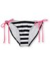 Glamour Kills Striped Glam Black & White Side Tie Bikini Bottom