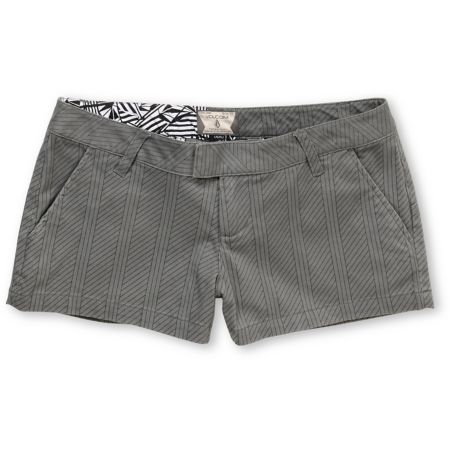 Volcom Girls Frochickie Grey Pinstripe Shorts