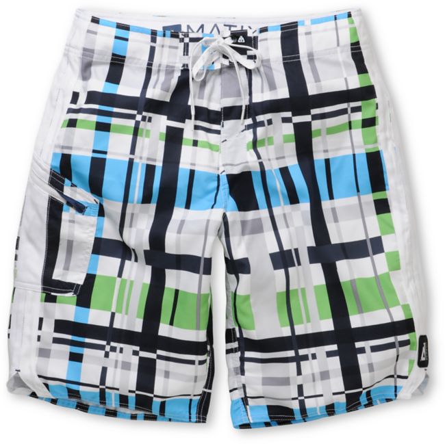 Matix Ringtong 21 White & Blue Board Shorts
