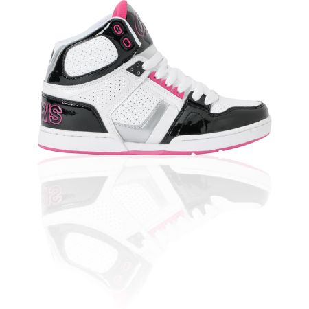 Osiris Girls NYC 83 Slim Black, Silver, & Pink Shoe