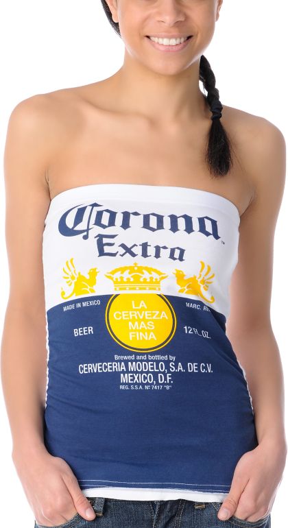 Corona Swim Bottle Label White Tube Top