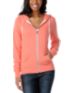 Zine Girls Solid Georgia Peach Zip Up Hoodie