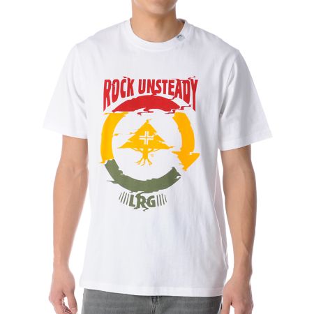 LRG Rock Unsteady White & Rasta Tee Shirt 