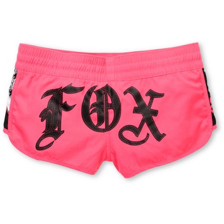 Fox Girls Work It Hot Pink Board Shorts