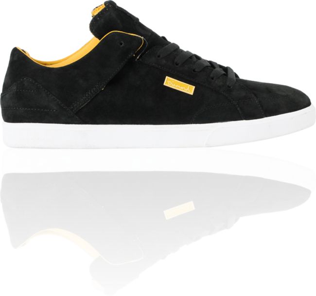Diamond Supply VVS Black & Yellow Suede Skate Shoe