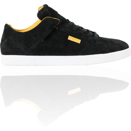 Diamond Supply VVS Black & Yellow Suede Skate Shoe