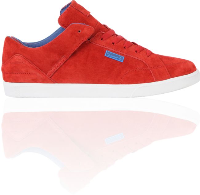 Diamond Supply VVS Red & Blue Suede Skate Shoe