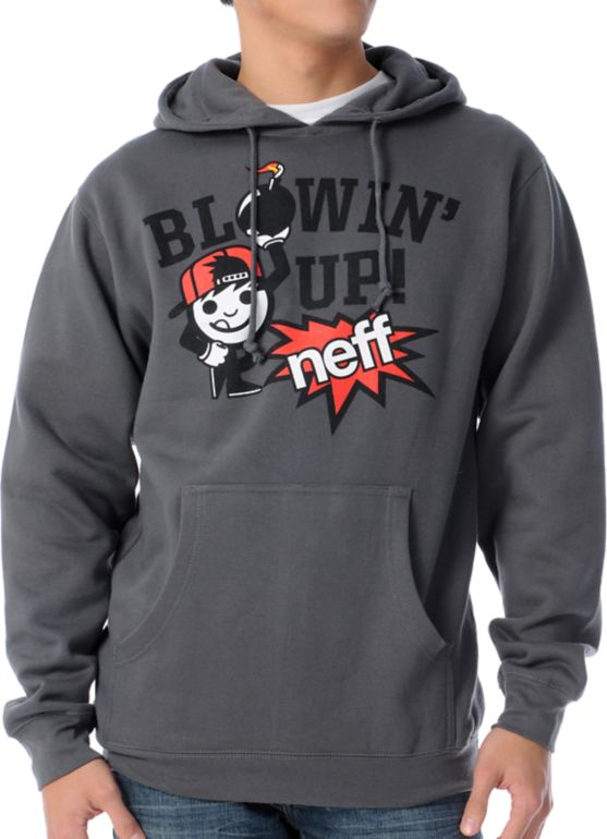 Neff Blowin Up Charcoal Pullover Hoodie