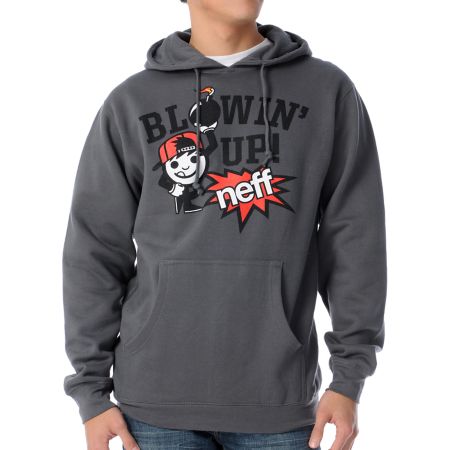 Neff Blowin Up Charcoal Pullover Hoodie