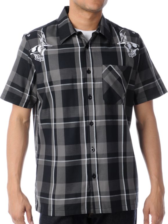 Metal Mulisha Pristine Plaid Short Sleeve Button Up Shirt