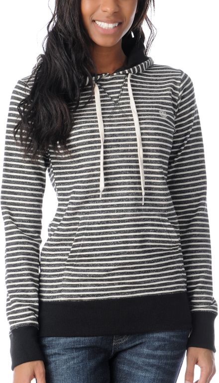 Element Dover Black Stripe Pullover Hoodie