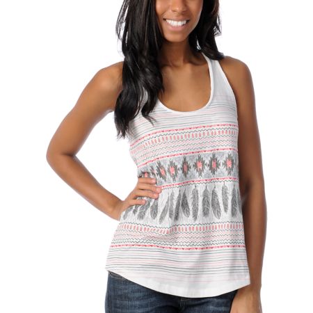 Empyre Girls Casey Native Feather Racerback Tank Top