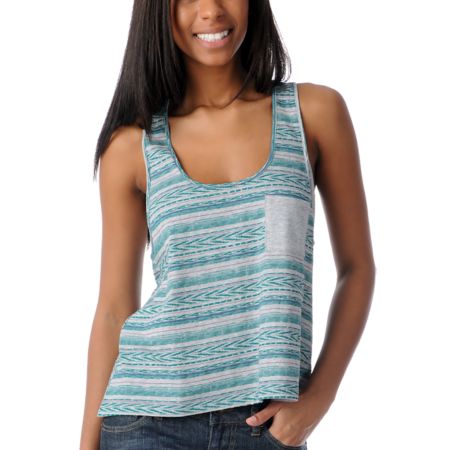Empyre Girls Magnolia Native Stripe Racerback Tank Top