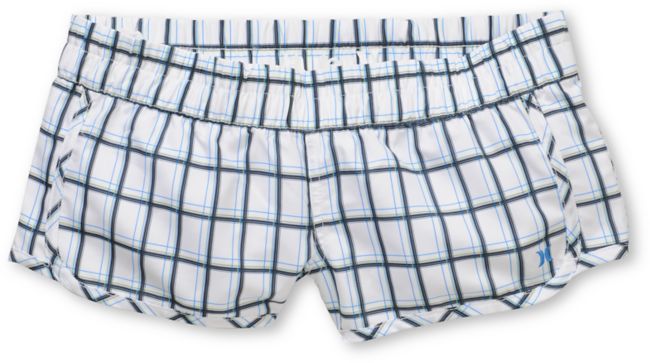 Hurley Girls White Plaid Supersuede Board Shorts