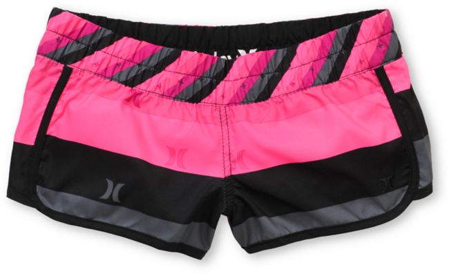 Hurley Girls Pink Super Suede Beachrider Board Shorts