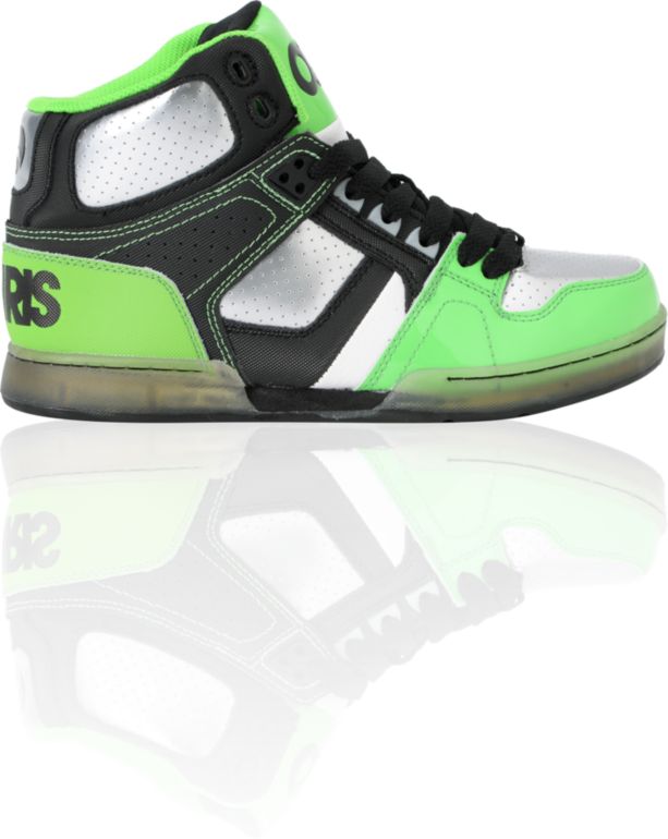 Osiris Kids NYC 83 Black, Gunmetal & Neon Lime Skate Shoe