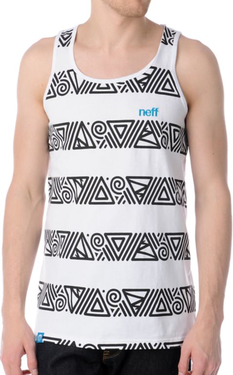 Neff Cruz Black & White Stripe Tank Top