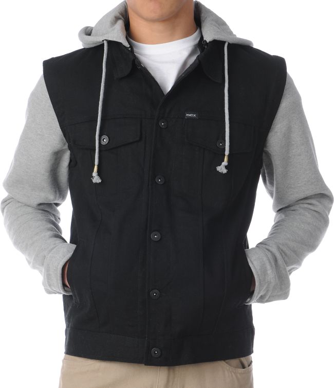 Matix Torent Black & Grey Vest Hoodie