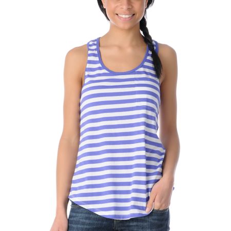 Glamour Kills Ahoy Purple Striped Racerback Tank Top