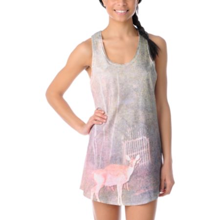 Glamour Kills Take To The Night Natural Racerback Tank Dress