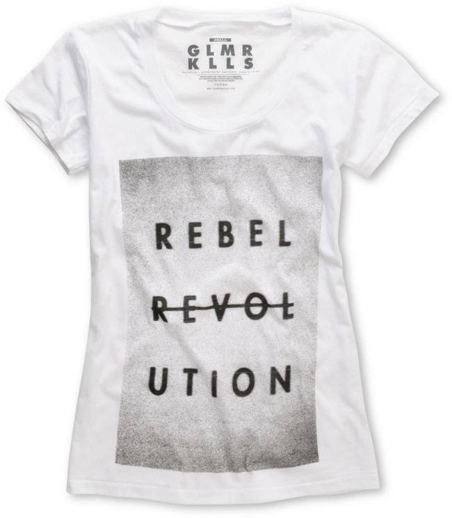 Glamour Kills Revolt-Lution White Scoop Neck Tee Shirt