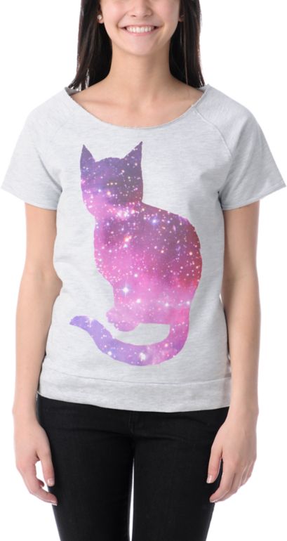 Glamour Kills Lost & Found Heather Grey Cut Off Crew Neck Sweatshirt