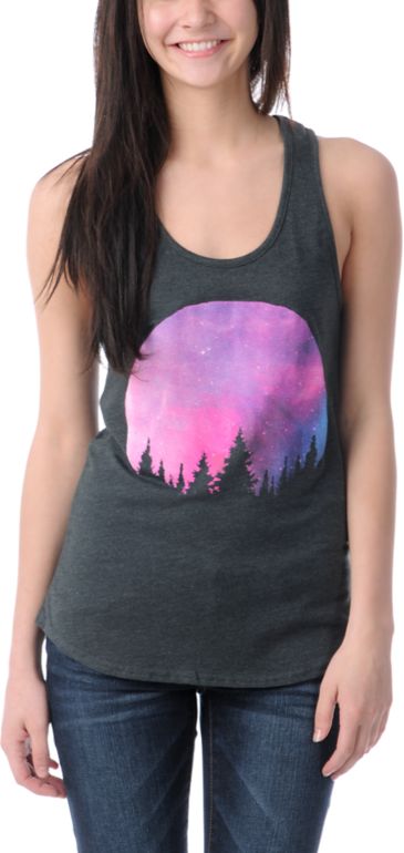 Glamour Kills Final Frontier Charcoal Racerback Tank Top