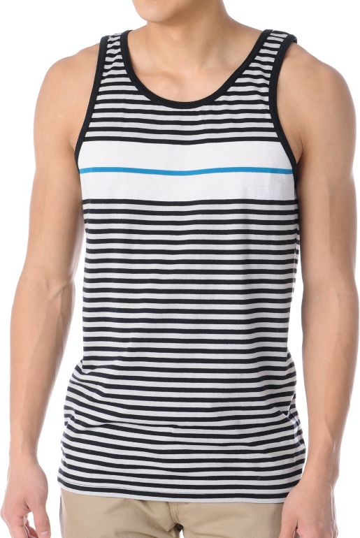 Empyre Shanty Blue & Black Striped Tank Top