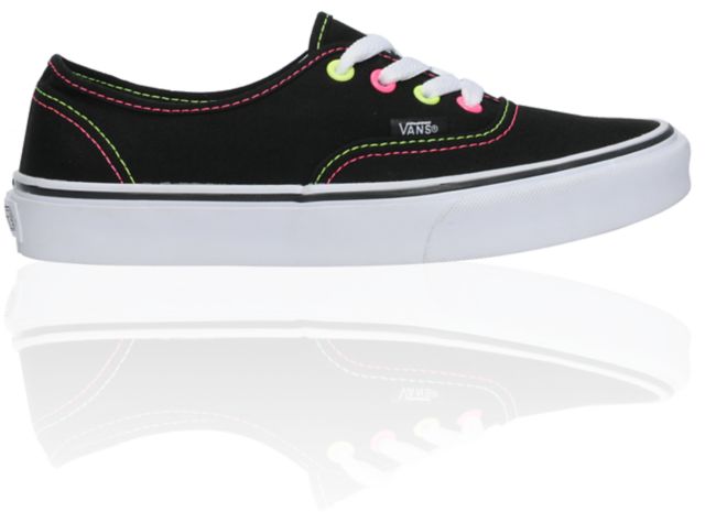 Vans Girls Era Neon Black, Pink & Yellow Canvas Skate Shoe
