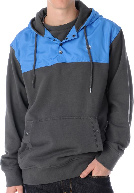 Volcom Jumper Grey and Blue Pullover Hoodie