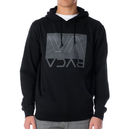RVCA Bent Stripes Black Pullover Hoodie