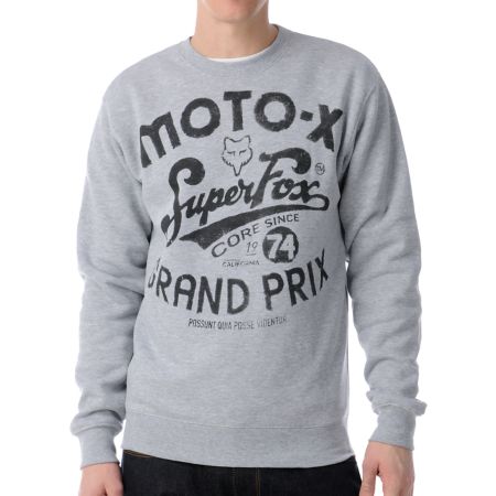 Fox Super Fox Moto x Grey Crew Neck Sweatshirt