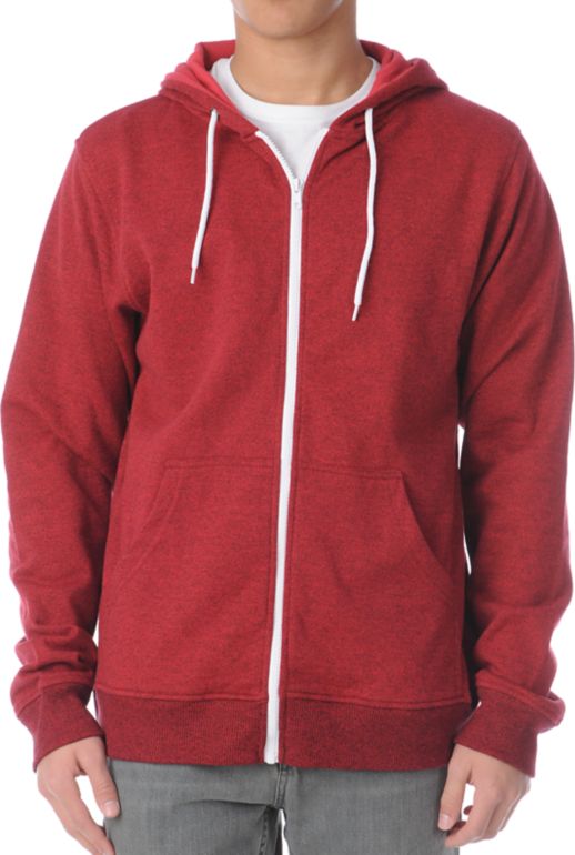 Zine Template Red Speckle Zip Up Hoodie