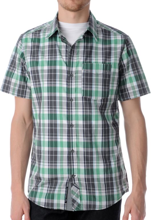 Empyre Bake Green Plaid Button Up Shirt