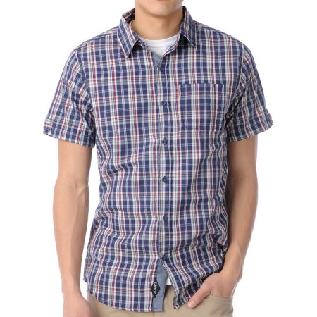 Dravus Horde Navy Short Sleeve Button Up Shirt