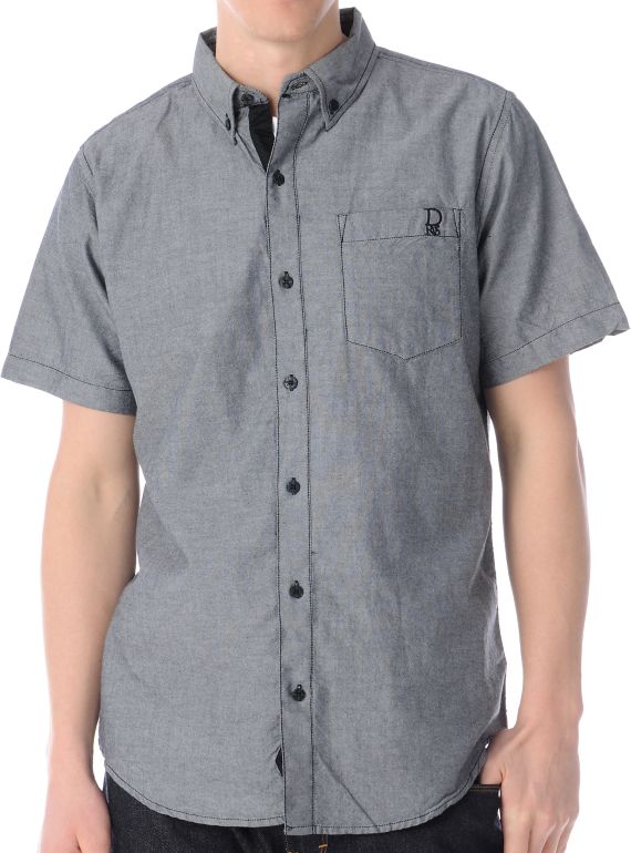 Dravus Stumble Inn Grey Short Sleeve Button Up Shirt