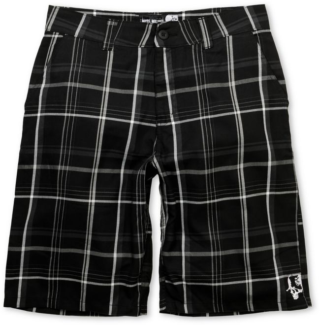 Metal Mulisha Laid Up Black Plaid Chino Shorts