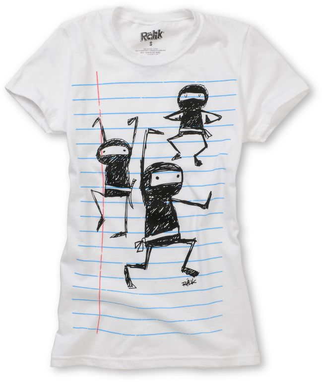 Ralik Girls Ninja 101 White Tee Shirt