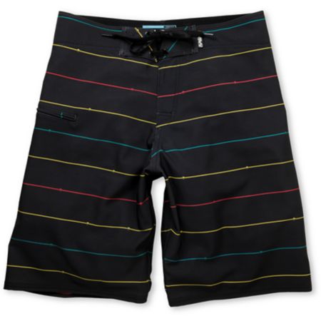 Liquid Force Stepster Black & Rasta 22 Board Shorts