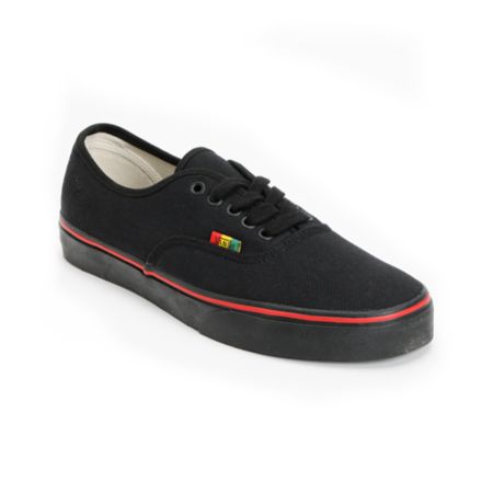 Vans Authentic Black & Rasta Hemp Shoe