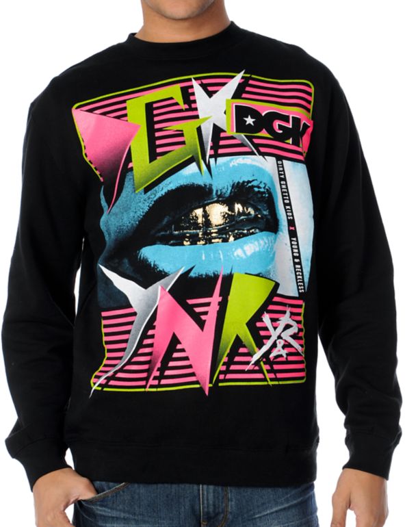 Young & Reckless x DGK Black Crewneck Sweatshirt
