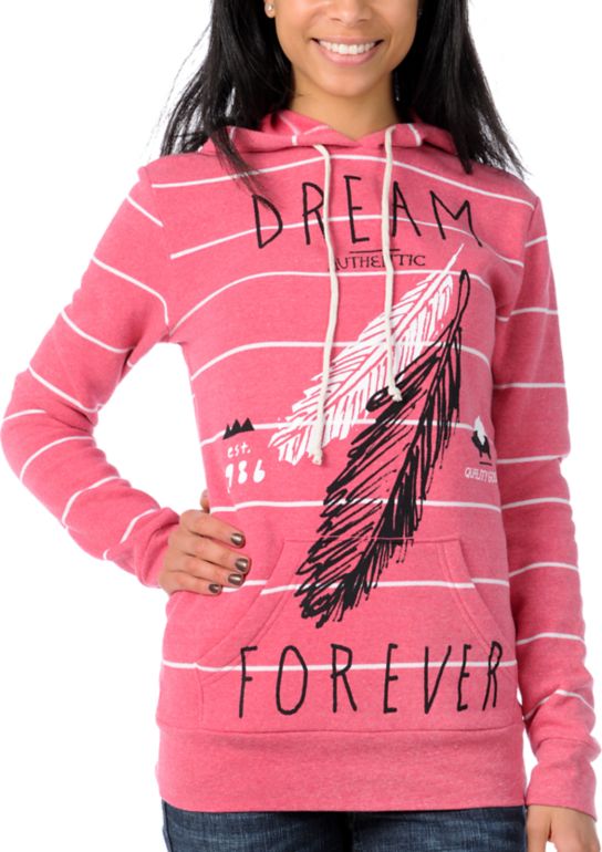 Glamour Kills Dream Forever Pink Stripe Pullover Hoodie