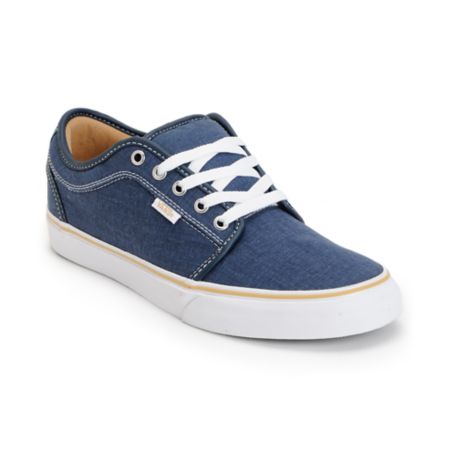Vans Chukka Low Navy Washed Canvas Skate Shoe