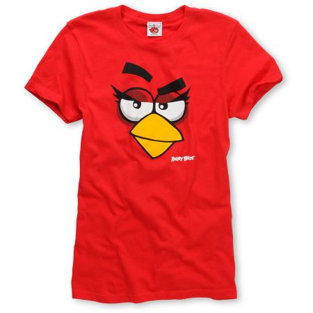 Angry Birds Girly Face Girls Red Tee Shirt
