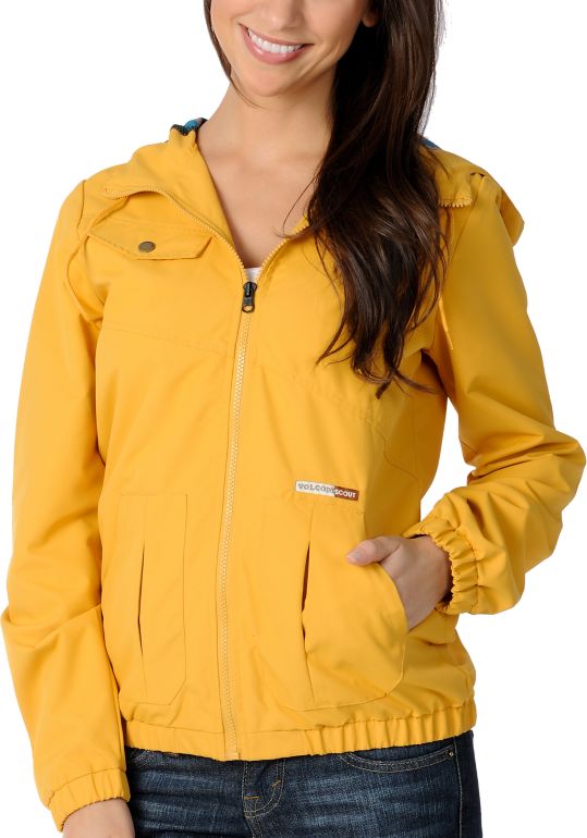 Volcom Girls Enemy Lines Mustard Windbreaker Jacket