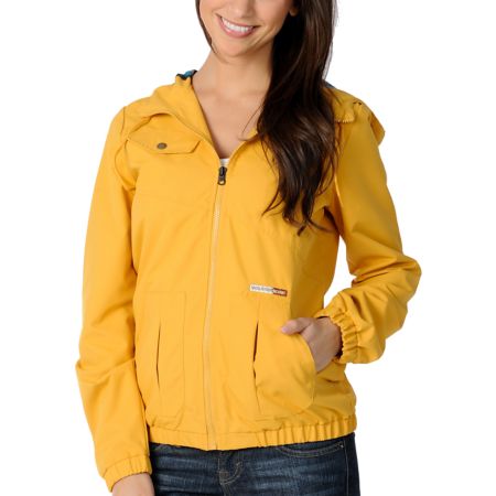 Volcom Girls Enemy Lines Mustard Windbreaker Jacket