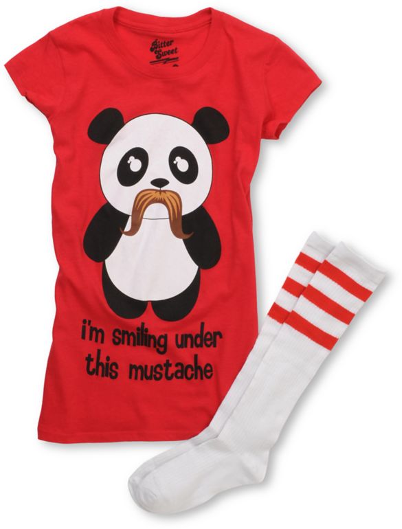 Bitter Sweet Under Mustache Tee & Tube Socks Pack