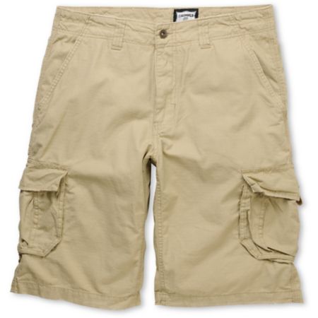 Free World Fink Khaki Ripstop Cargo Shorts