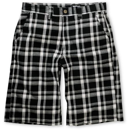 Free World Flint Black Plaid Shorts